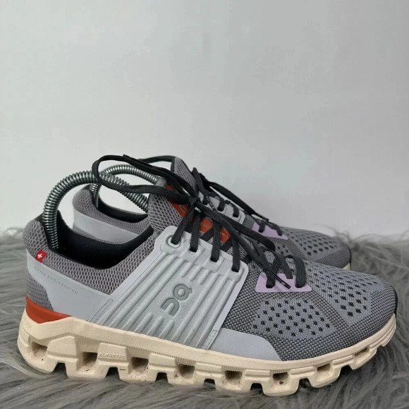 On Running Gray and Orange Performance Athletic Shoes - Picture 1 of 9